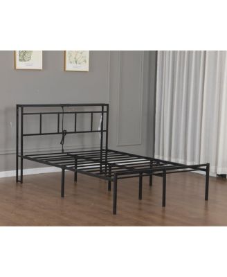 Streamdale 14" Bed Frame w/ Storage Headboard, USB-C, LED Light