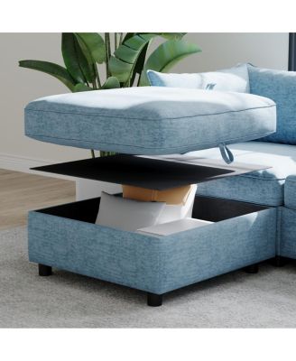 Modular Sectional Sofa with Storage, Convertible Living Room Set