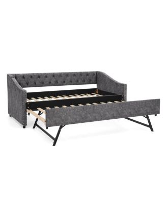 Twin Daybed with USB & Pull-out Bed (81"x42"x30.75")