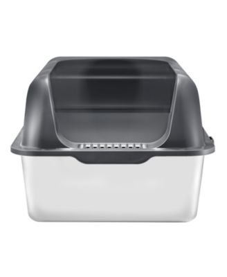 Deep 6" Odor-Free Cat Litter Box with Filter Mat & Foot Scraper