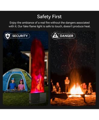 120W Realistic Flame Effect Light - 5ft Safe LED Fire for Halloween & Stage Decor