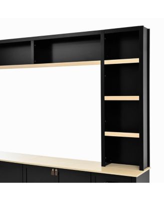  Farmhouse 4-Piece Entertainment Center Wall Unit