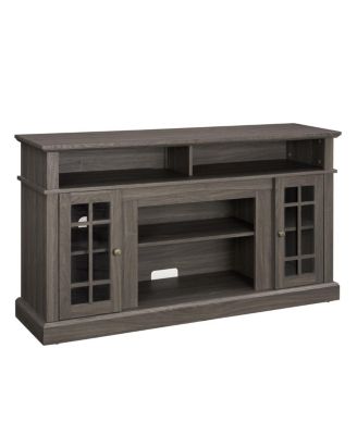 Classic TV Media Stand, Dark Walnut/Black, 58.25"W