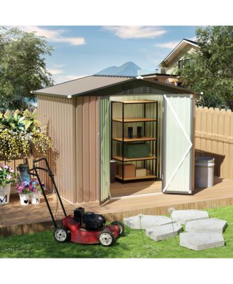 8FT x 6FT Apex Roof Garden Shed - Galvanized Steel Storage House