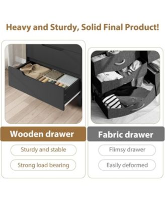 4 Drawer Tall Dresser, Freestanding Wooden Storage Cabinet for Hallway