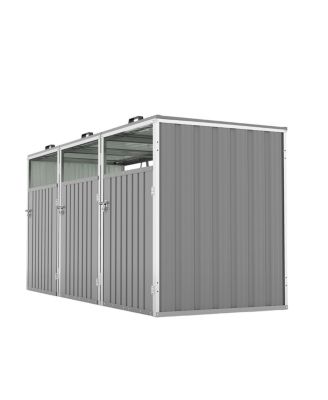 Garbage Bin Shed for 3 Cans, Lockable, Waterproof