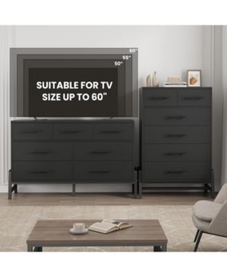 6 Dresser for Bedroom, Freestanding 46.6 in Tall Drawer Dresser with Storage, Wooden Closet Storage Chest for Living Room, Bedroom, Entryway