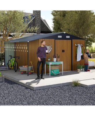 Dual-Zone Garden Shed with Sliding Doors and Ramp