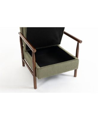 Storage Chair, Mid Century Modern Accent Chair with Wood Frame