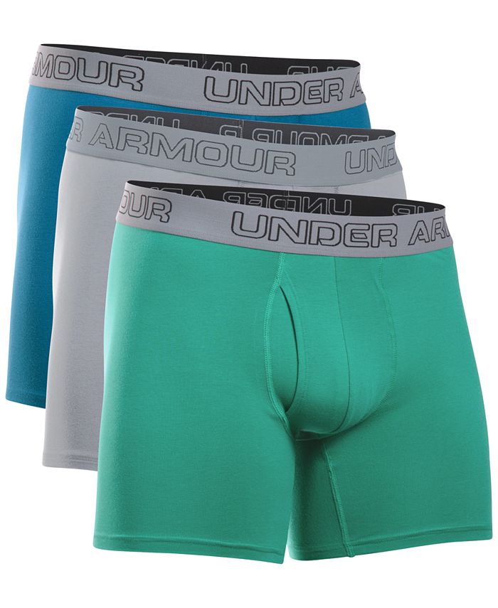Under Armour Men's Charged Cotton Stretch 6 Boxerjock 3-Pack, Blue