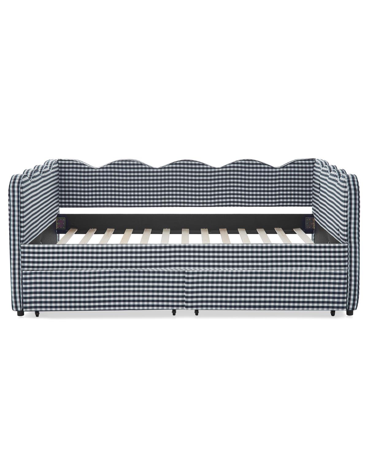 Streamdale Furniture Streamdale Cozy Gingham Daybed with Storage Drawers