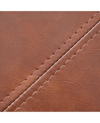 PU Storage Ottoman with Rubber Wood Legs, 30.25" Square Tufted