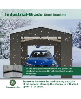 10x15 FT Metal Carport with Waterproof Cloth & Steel Roof