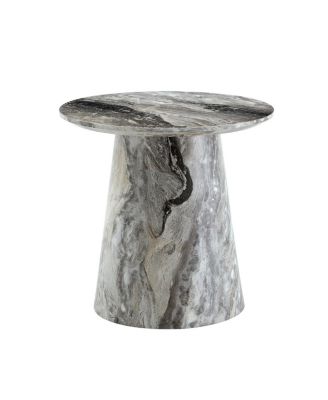 textured MDF circular coffee table, 19.6" D x 18.8"