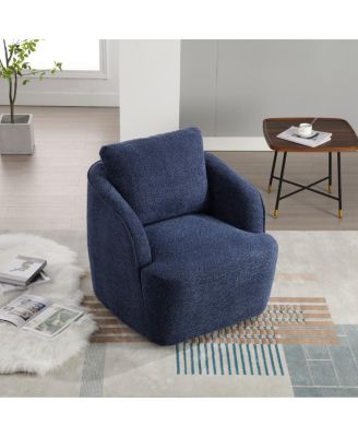 30.3"W Boucle Swivel Accent Barrel Chair & Round Sofa Chair