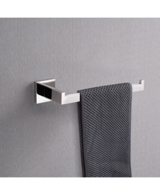 Stainless Steel 4- Piece Bathroom Hardware Set, Towel Bar, Toilet Paper Holder, Hand Towel Rack and Robe Hook