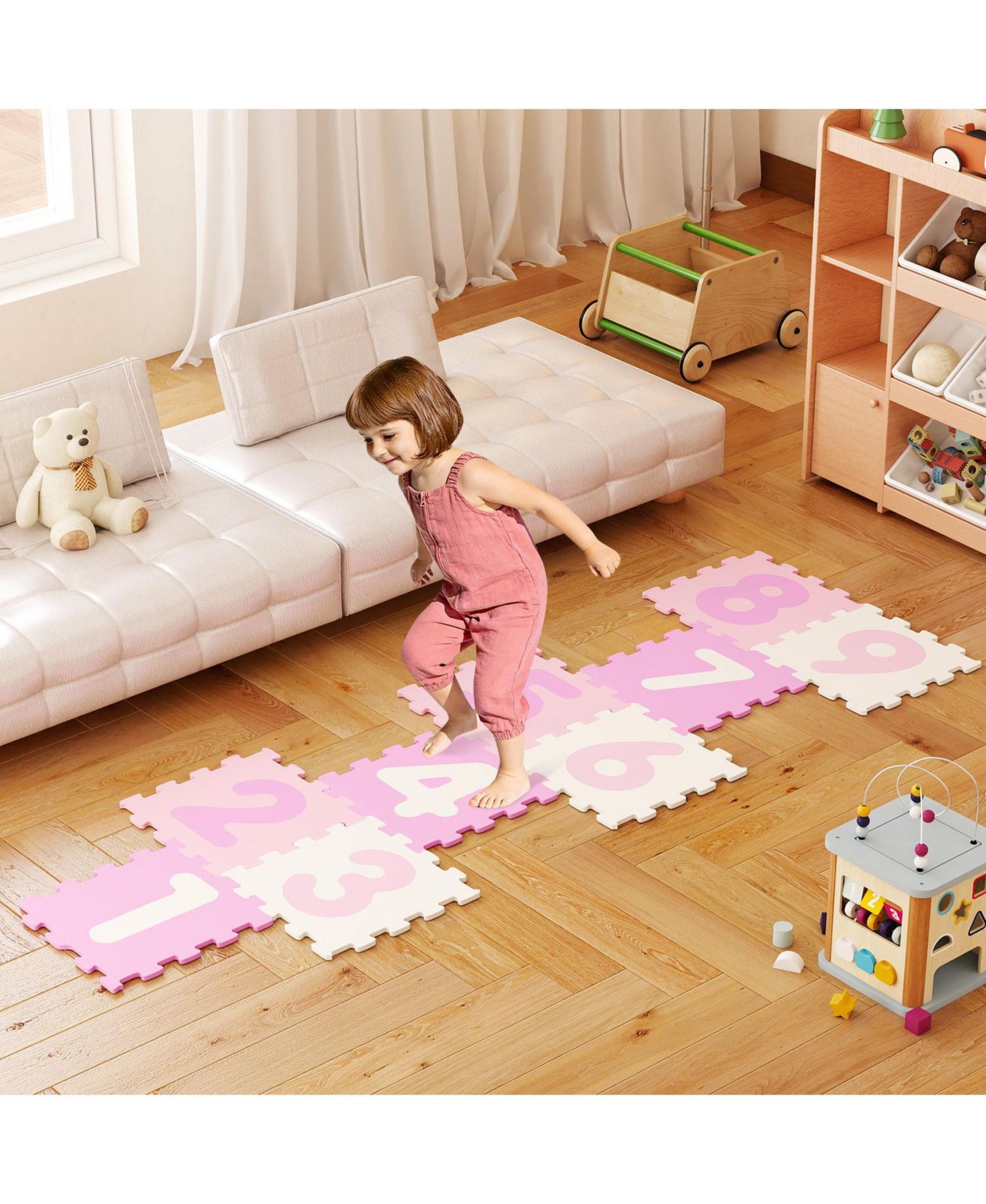 Interlocking Foam Puzzle Floor Mat, 9-Piece Set