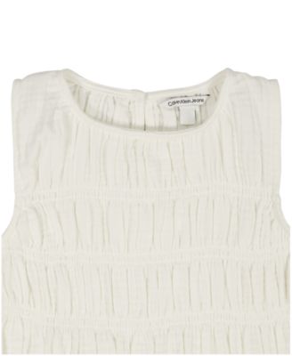 Girls' 7-16 Crinkle Knit Sleeveless Top