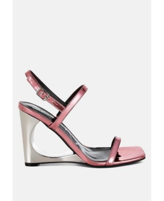 London Rag Womens Ladra Metallic Fantasy Wedge Heel Sandals