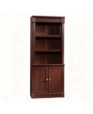 Five-Shelf Bookcase with Storage Doors and Adjustable Shelves