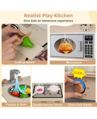 Wooden Pretend Cooking Kitchen Toy Set for Children