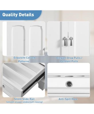 30"  Bathroom Vanity with Integrated Sink, Solid Wood & MDF Cabinet, Adjustable Shelf, Modern Storage