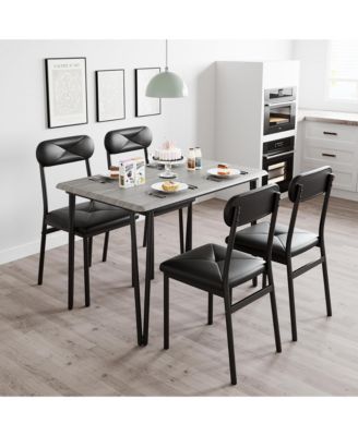 Dinner Table Set for 4,5 Piece Kitchen Table and Chairs,Rectangular Dining Room Table Set with 4 Upholstered Chair