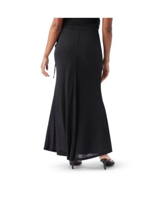 Maternity Ripe Mock Wrap Skirt Black