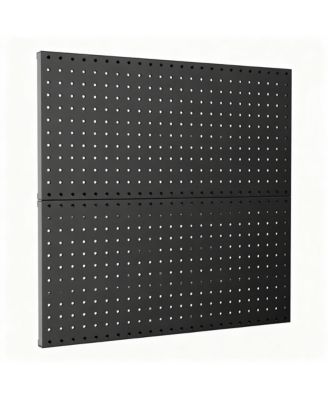 Modular Steel Pegboard Tool Organizer, 2 Panels, 68 Hooks, Space & Time Saver