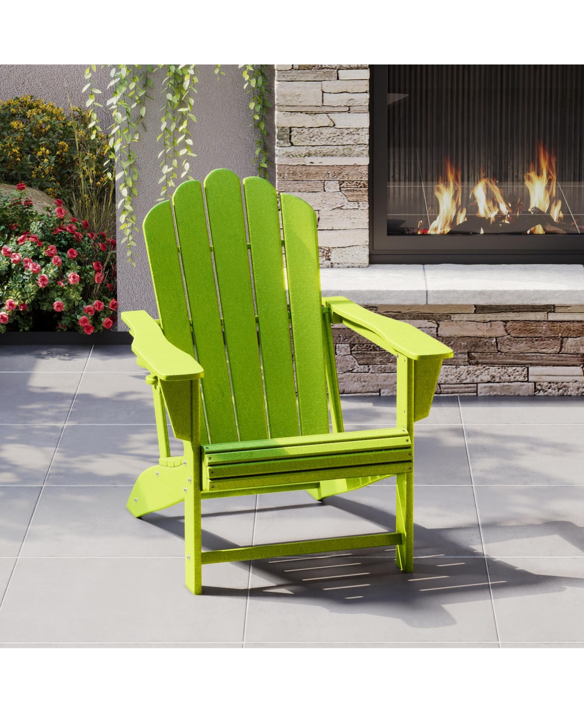 WestinTrends Outdoor Patio Hdpe Adirondack Chair With Cup Holder