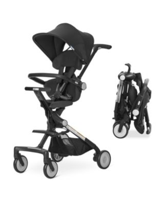 Baby evolur Velo Rider stroller: lightweight for ages 6–36 months with one-hand fold, footrest, rear platform, and 5-point harness.
