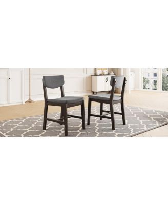 Rustic Farmhouse 4-Piece Dining Chair Set with Fabric Cushion