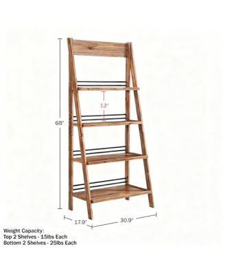 4-Tier Ladder Bookshelf - Modern Design for Home Office and Living Spaces
