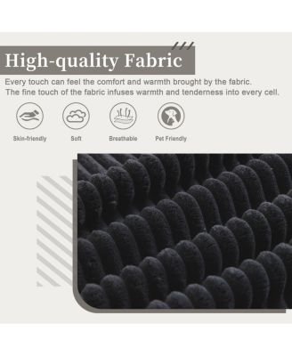 94" 3-Seater Corduroy Sofa Couch with Deep Seats & Removable Cushions