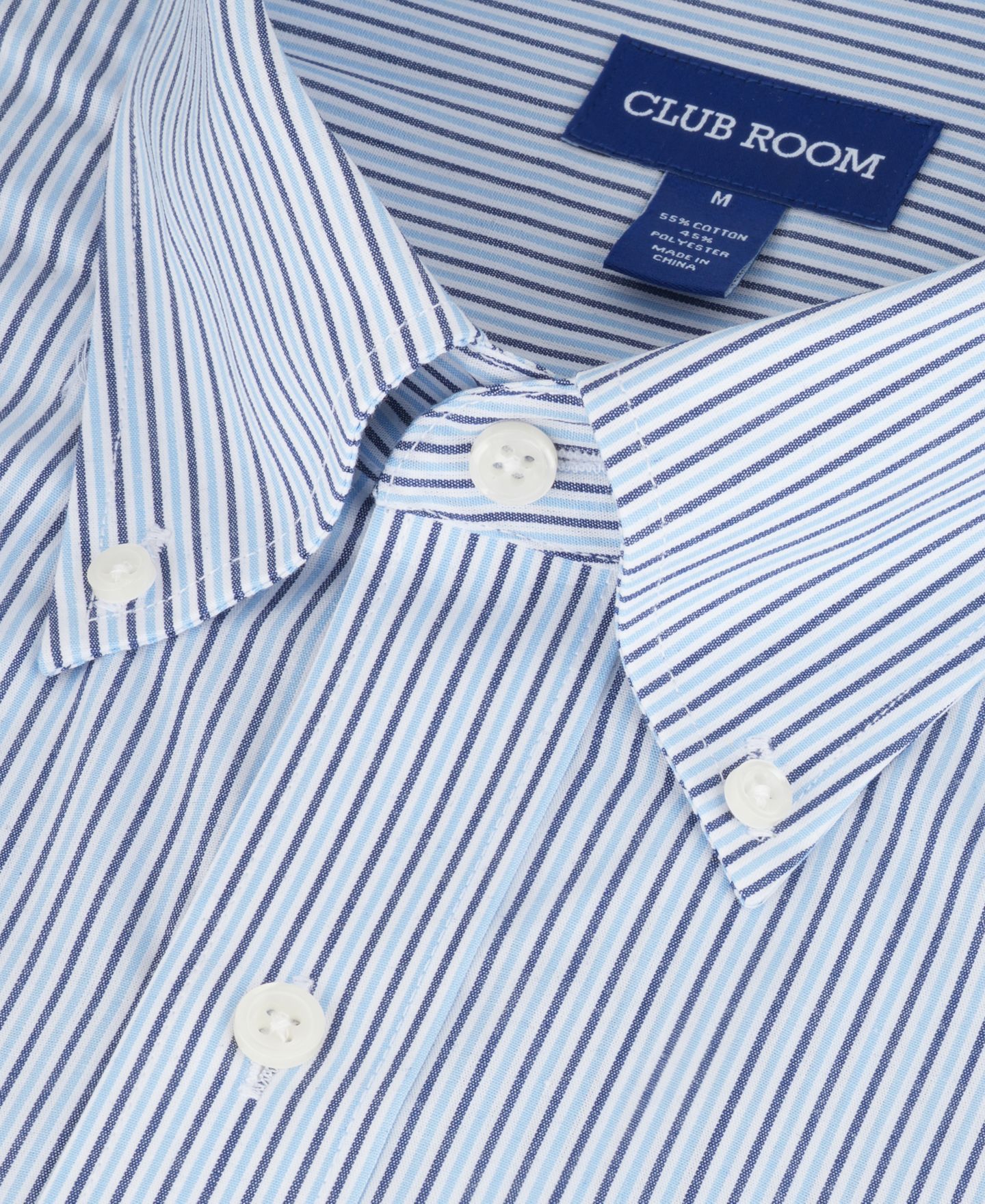 Мужская рубашка Club Room Striped Dress Shirt, цвет: Синий комбинированный — фото 8