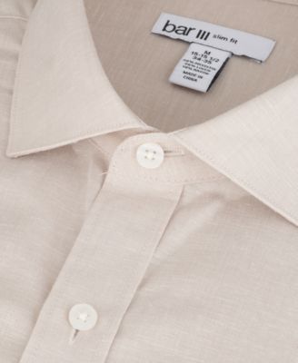 Men's Slim-Fit Linen Dress Shirt