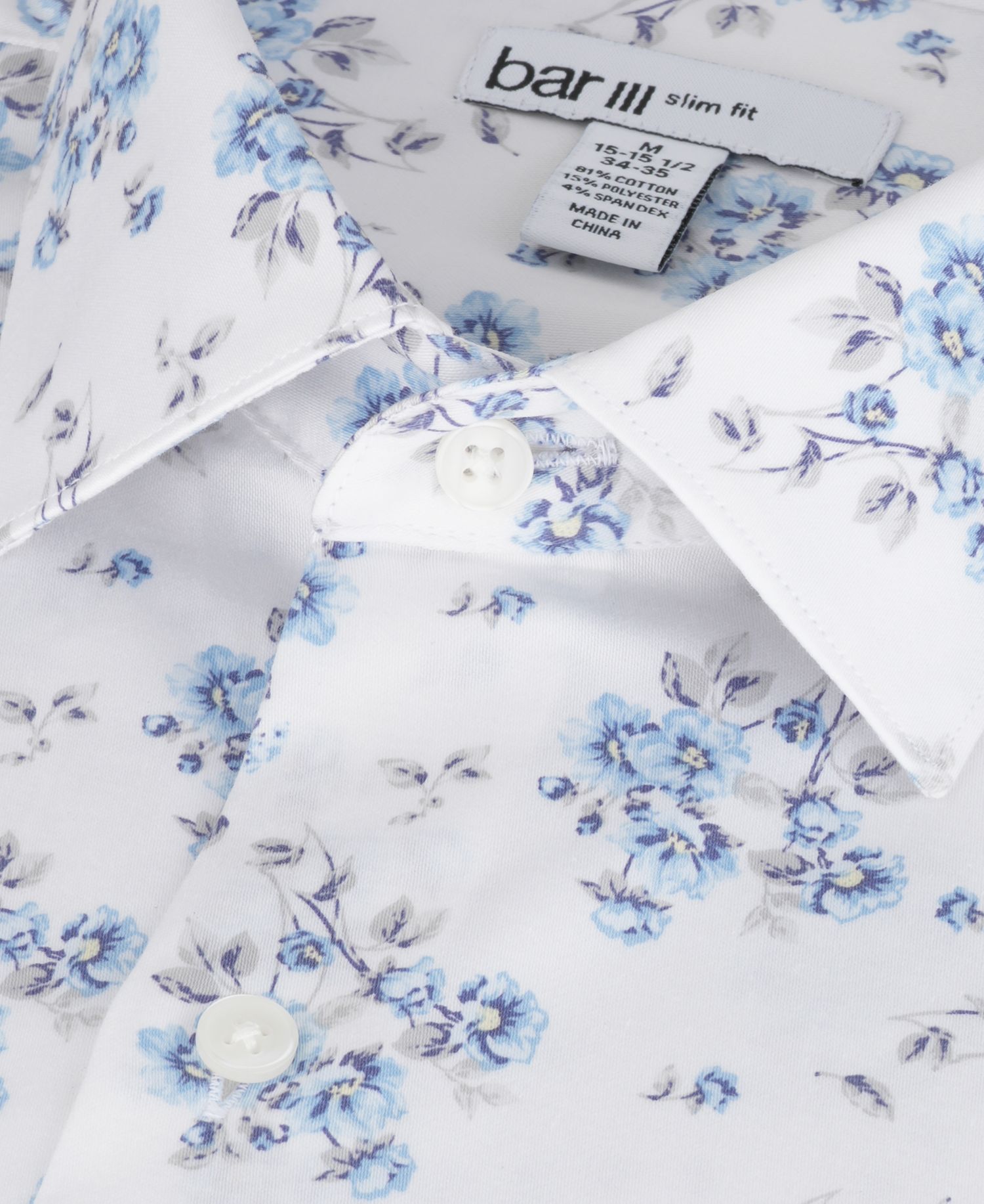 Men's Slim-Fit Spread Collared Dress Shirt