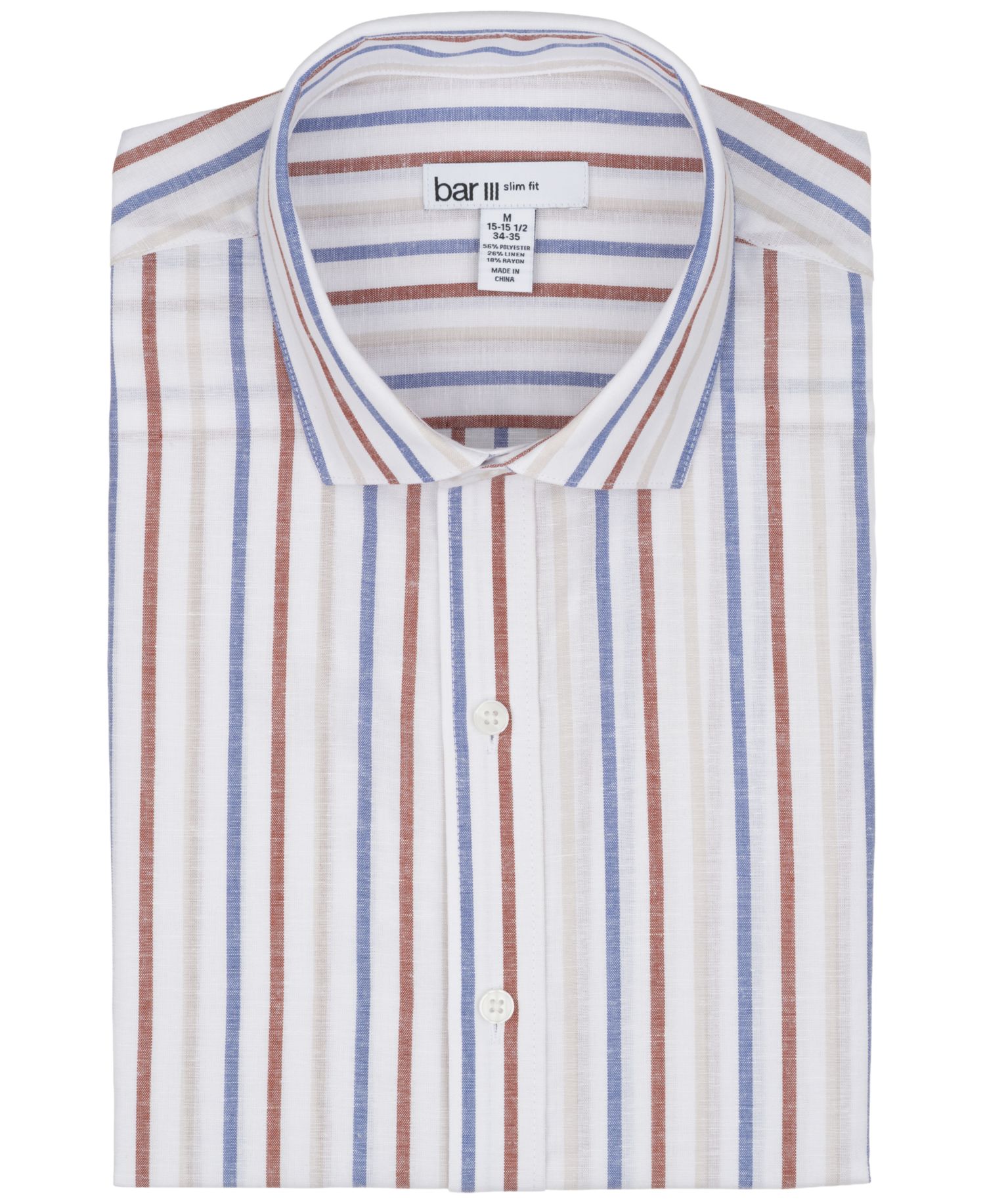 Men's Slim-Fit Linen Oslo Stripe Dress Shirt