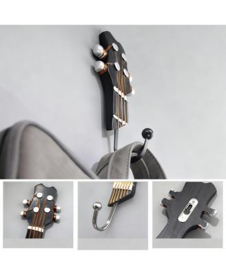 Heavy Duty, Durable Guitar Shaped Hooks for Hanging Clothes and Accessories