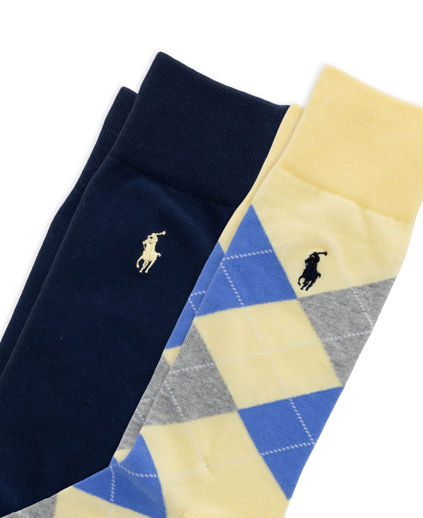 Носки Slack для мужчин, 2 шт. — Polo Ralph Lauren, цвет: Светлый жёлтый / Синий — фото 3