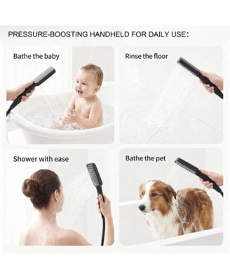 3-Spray Rain Shower Faucet 2.5 GPM with Handheld Shower Combo Kit, 11.81 in. Rain Shower Head