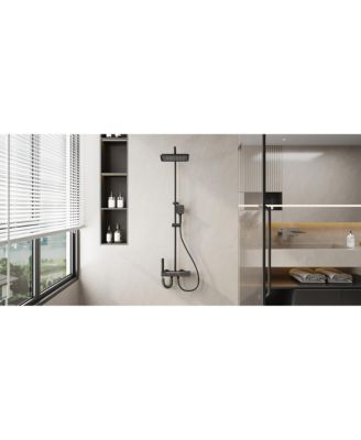 3-Spray Rain Shower Faucet 2.5 GPM with Handheld Shower Combo Kit, 11.81 in. Rain Shower Head