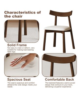 Oval Dining Table Set for 6 with 4 Chairs, Walnut Veneer, Farmhouse Style