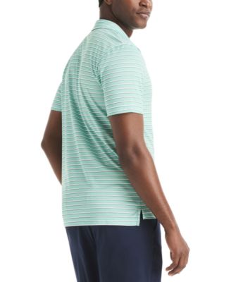 Men's Short-Sleeve Stripe Print Golf Polo Shirt