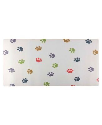 Dog Mat for Food and Water, Paw Prints