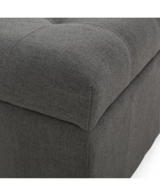 Upholstered Tufted Fabric Storage Ottoman