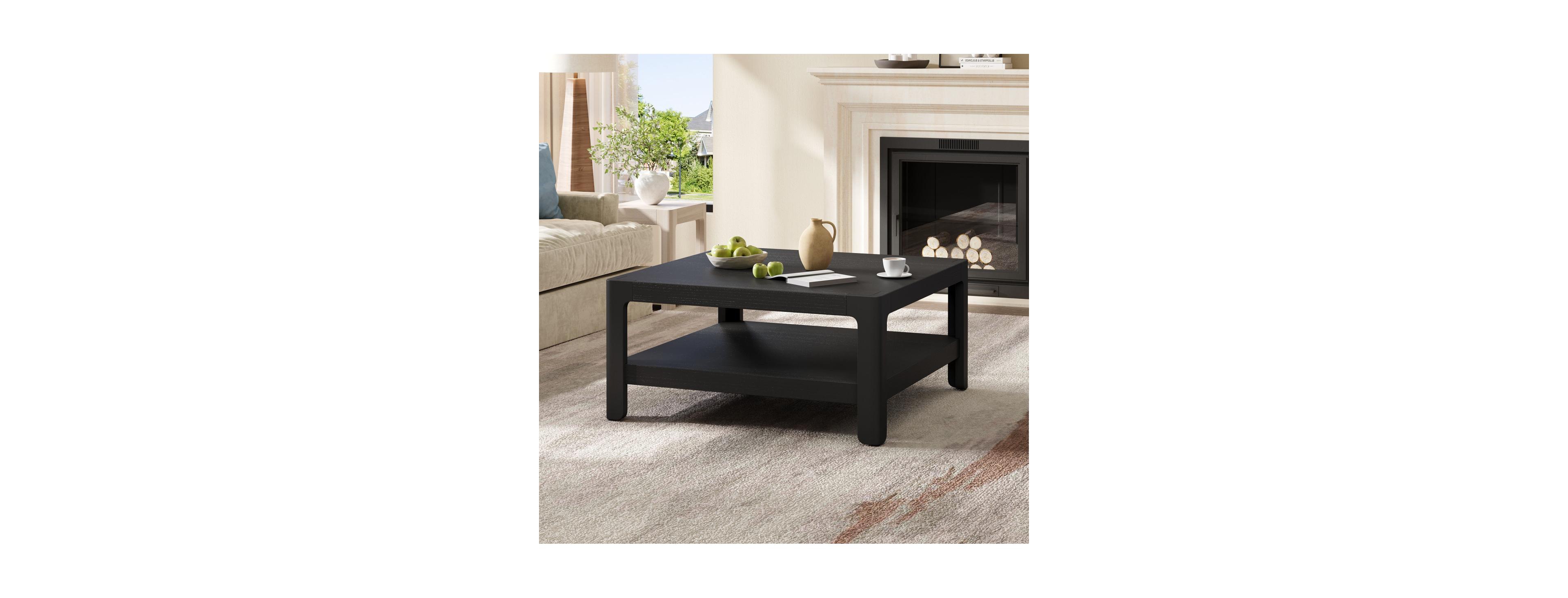 Streamdale Furniture Modern Farmhouse Coffee Table with Soft Rounded Profile