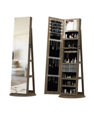 360° Swivel Jewelry Cabinet with Full Length Mirror