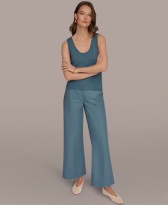 Women's Scoop Neck Pointelle Stitched Tank Sweater