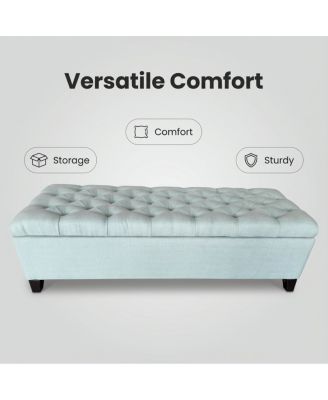 50.25" Storage Ottoman Bench with Safety Hinges
